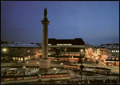 Ansichtskarte Darmstadt Luisenplatz Kreuzung der Tram Straßenbahn 1975