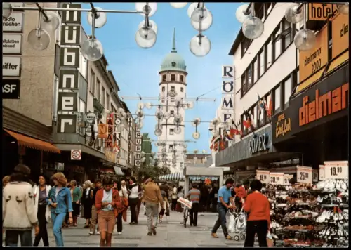 Darmstadt Ernst Ludwig-Straße Weisseturm Geschäfte Fußgängerzone 1980