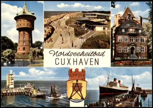 Ansichtskarte Cuxhaven Mehrbildkarte mit Orts-/ Umland-Ansichten 1965