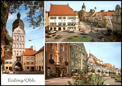 Ansichtskarte Erding Mehrbildkarte mit 3 Ortsansichten 1970