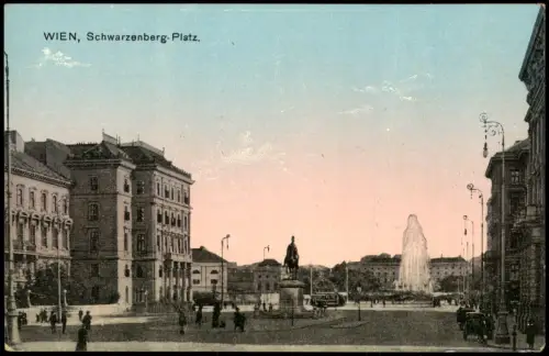 Ansichtskarte Wien Partie am Schwarzenberg-Platz 1910