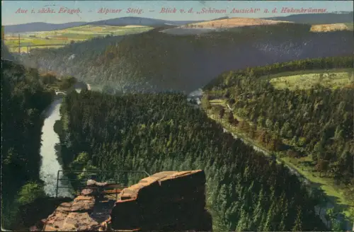 Aue (Erzgebirge) Panorama-Ansicht - Alpiner Steig - Blick v. d. Schönen Aussicht a. d. Hakenkrümmer 1921