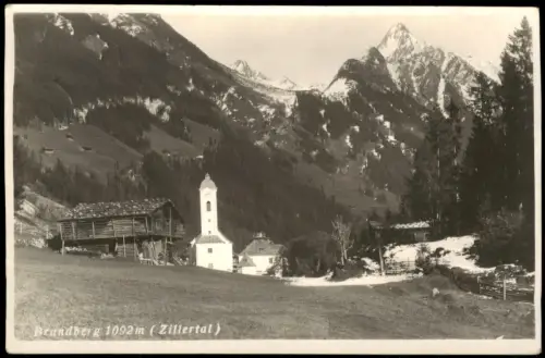 Ansichtskarte Brandberg Tirol Panorama Echtfoto-AK Ort im Zillertal 1930