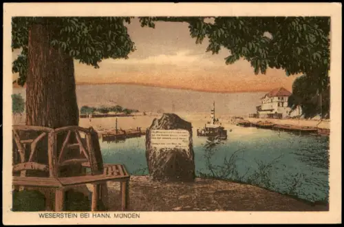 Ansichtskarte Hann. Münden Weserstein Partie 1910