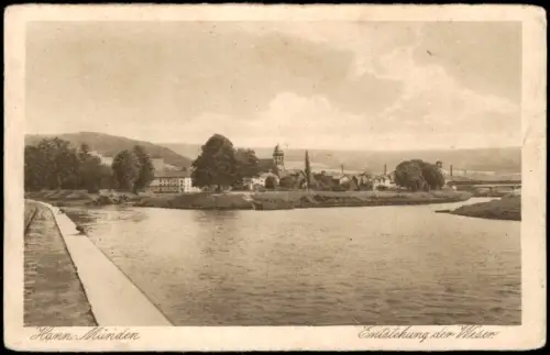 Ansichtskarte Hann. Münden Ortsansicht Entstehung der Weser 1910
