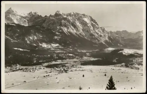 Ansichtskarte Krün Panorama mit Karwendel Berge 1941