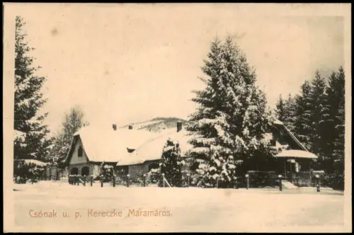 Postcard Kerezky Kerechky Verschneites Forsthaus im Winter 1910