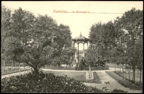 Postcard Komotau Chomutov Im Rosenpark 1912