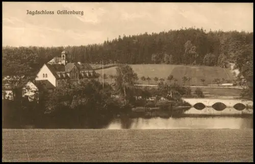 Grillenburg-Tharandt Kgl. Jagdschloß - colorierte Ansichtskarte 1912