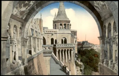 Postcard Budapest Fischerbastei (Halászbástya) 1915