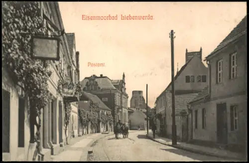 Ansichtskarte Bad Liebenwerda Straßenpartie, Postamt 1913