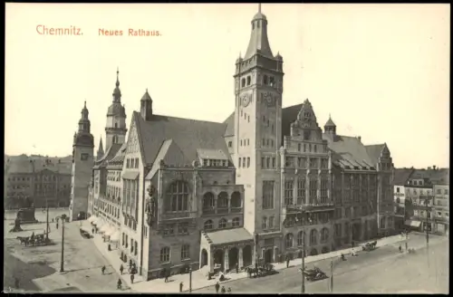 Ansichtskarte Chemnitz Neues Rathaus 1912