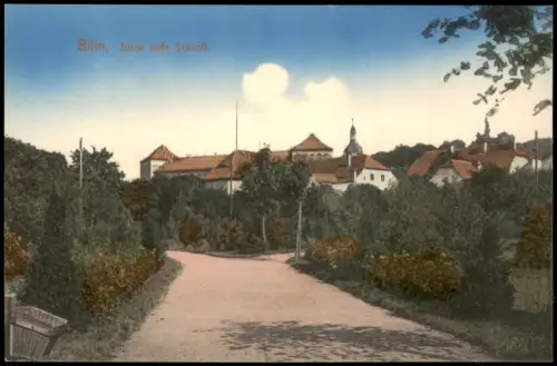 Postcard Bilin Bílina Blick aufs Schloss 1912