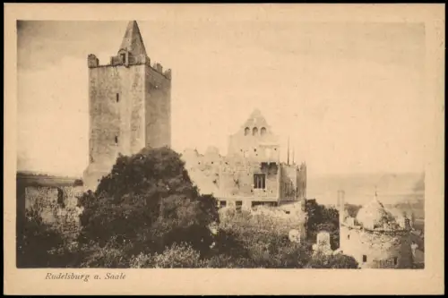 Ansichtskarte Saaleck-Bad Kösen Burgruine Rudelsburg 1912