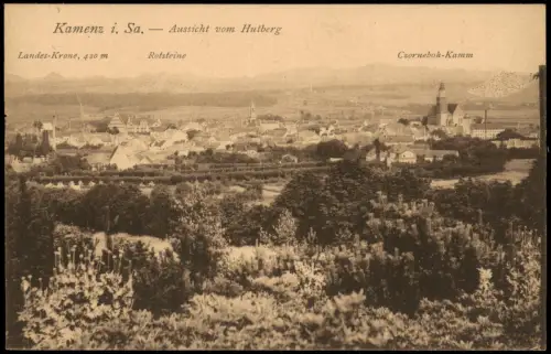 Ansichtskarte Kamenz Kamjenc Partie an der Stadt 1925