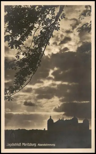 Ansichtskarte Moritzburg Jagdschloß - Abendstimmung. 1928