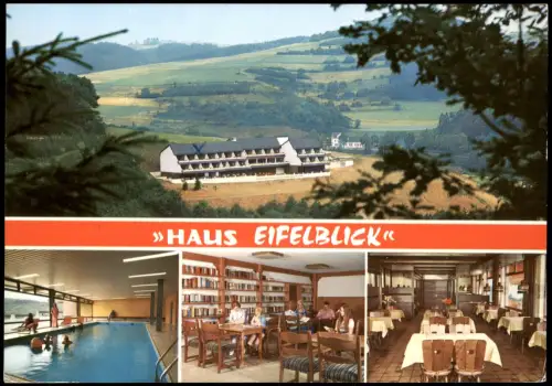 Daun Eifel Panorama mit Haus Eifelblick Erholungsheim Versicherung 1976