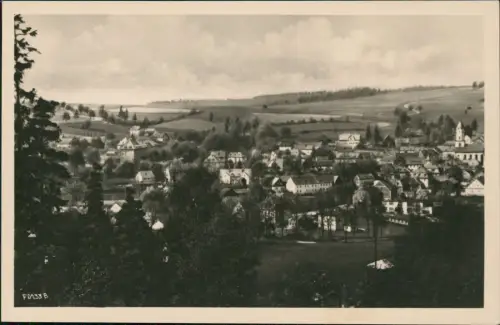 Ansichtskarte Bad Brambach Panorama-Ansicht mit Kirche 1960