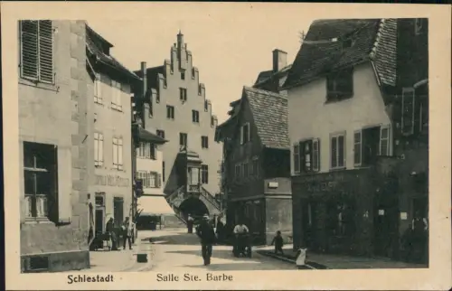 CPA Schlettstadt Sélestat Straße zur Salle Sainte-Barbe 1910