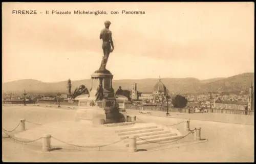 Cartolina Florenz Firenze Il Piazzale Michelangiolo con Panorama 1910
