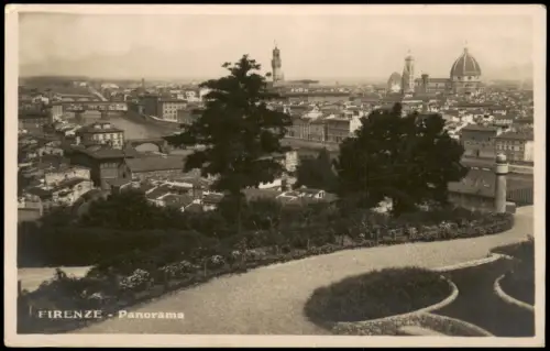 Cartolina Florenz Firenze Panorama-Ansicht 1920