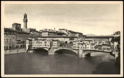 Cartolina Florenz Firenze Ponte Vecchio (Brücke) 1934