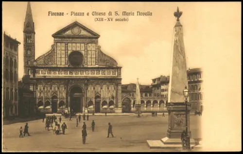 Florenz Firenze Piazza e Chiesa di S. Maria Novella (XIII-XV secolo) 1910