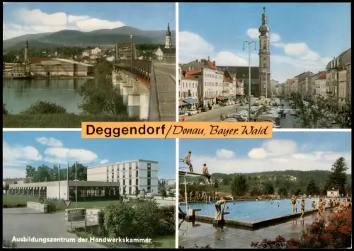 Deggendorf MB mit Freibad, Ausbildungszentrum der Handwerkskammer uvm. 1975