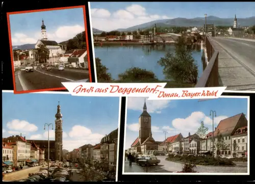 Ansichtskarte Deggendorf Mehrbildkarte mit 4 Ortsansichten 1970