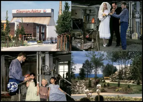 Ansichtskarte Derenburg Mehrbild-AK Fabrik Glasmanufaktur HARZKRISTALL 1990