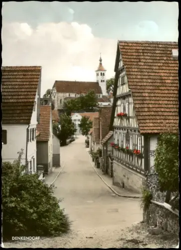 Ansichtskarte Denkendorf Ortsansicht, Straßenpartie, Klosterkirche 1970
