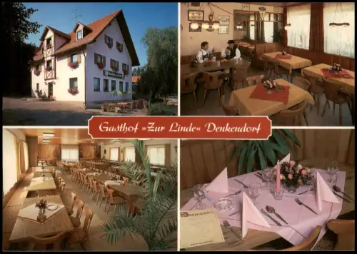 Denkendorf Ortsansicht und Gasthof Zur Linde (Mehrbildkarte) 1975