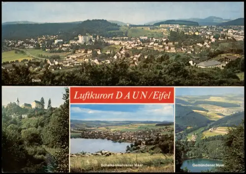 Ansichtskarte Daun Eifel Panorama, Gemündener Maar, Schloß 1985