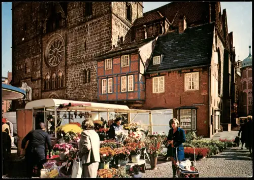 Ansichtskarte Bremen Kirche U.L. Frauenkirchhof mit Blumenmarkt 1970