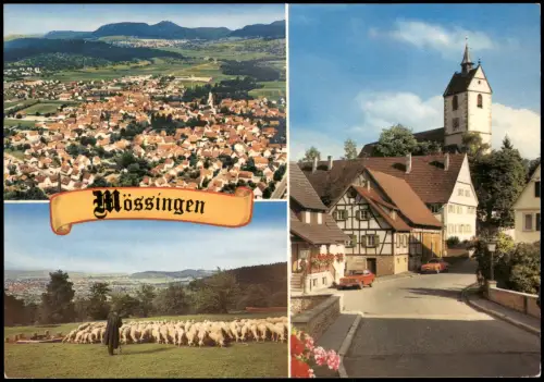 Mössingen Mehrbildkarte mit Ortsansichten u.a. Luftaufnahme 1975