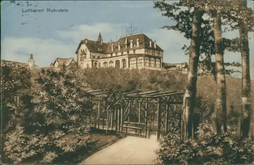 Ansichtskarte Bredeney-Essen (Ruhr) Kurhaus mit Pergola und Parkanlage 1908