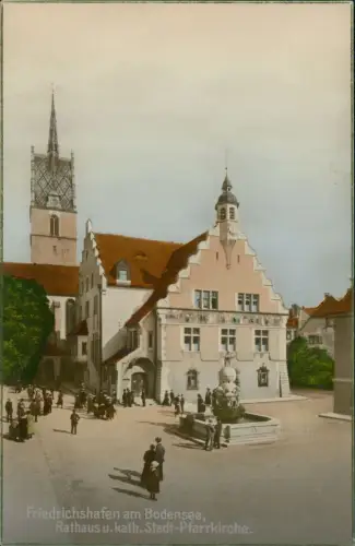 Friedrichshafen Bodensee Rathaus u. kath. Stadt-Pfarrkirche. 1927