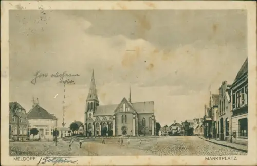 Ansichtskarte Meldorf Partie am Marktplatz 1936