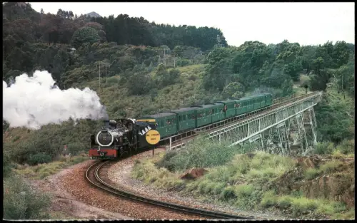 Gqeberha Schmalspurbahn 'Apple Express' auf einer Stahlgitterbrücke 1980