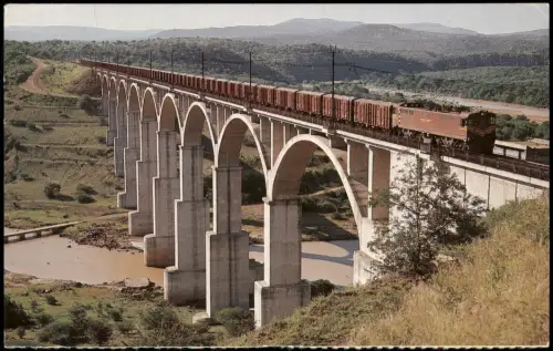 Postcard KwaZulu-Natal White Umfolozi Bridge mit Güterzug, Natal 1984