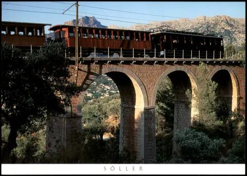 Postale Sóller (Mallorca) Tren de Sóller auf Steinviadukt 1999