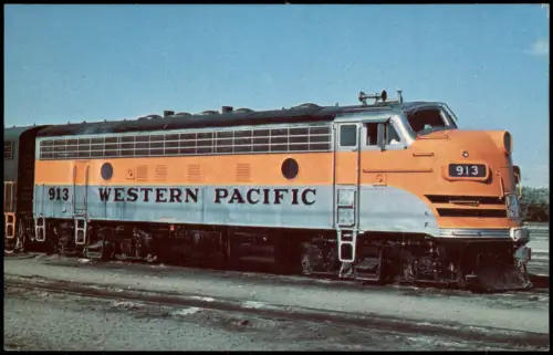 Diesellokomotive Western Pacific 913, Stockton, Kalifornien 1978