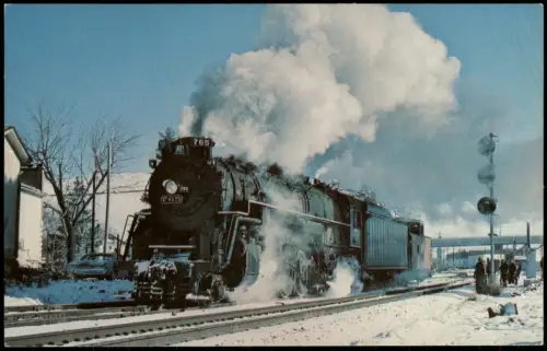 Postcard .Ohio Dampflokomotive Nickel Plate 765, Winter Ohio 1980
