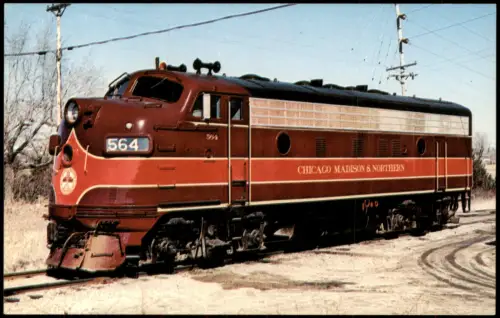 CHICAGO MADISON & NORTHERN at Monroe Eisenbahn Railway USA 1981