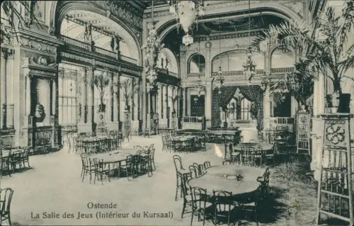 Postkaart Ostende Oostende La Salle des Jeux Intérieur du Kursaal 1915
