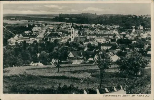 Ansichtskarte Zwettl Niederösterreich Blick auf die Stadt 1940