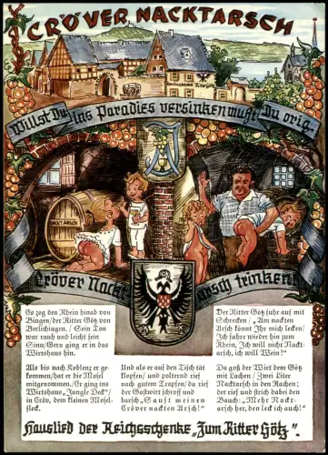 Kröv (Mosel) CRÖVER NACKTARSCH Hauslied der Reichsschenke Zum Ritter Götz 1983