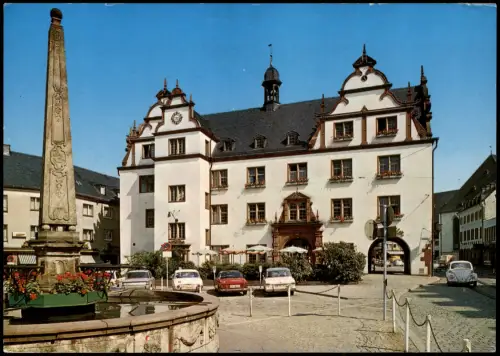Ansichtskarte Darmstadt Altes Rathaus, VW Käfer 1980