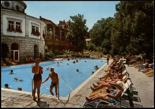 Badenweiler Schwarzwald Thermal-Schwimmbad im Markgrafenbad 1965