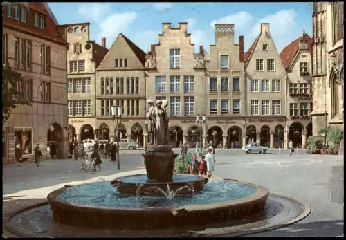 Ansichtskarte Münster (Westfalen) Partie Am Lambertusbrunnen 1970